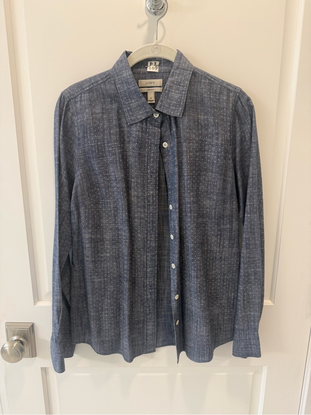 J. Crew Women’s Blue Patterned Button-Up Shirt